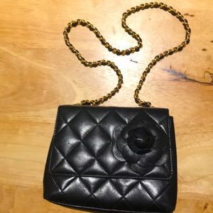 Chanel black quilted purse